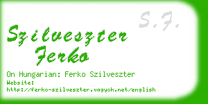 szilveszter ferko business card